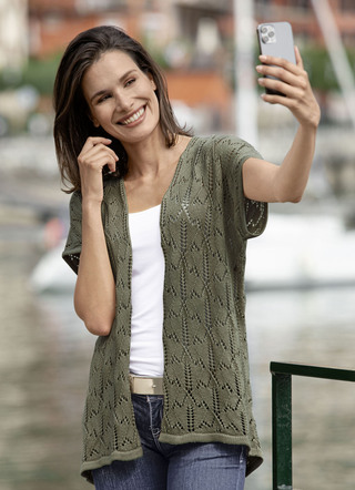 Gilet mit Ajourmuster
