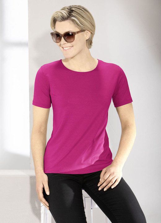 Kurzarm - Kombistarkes Shirt in 9 Farben Kurzarm - Kombistarkes Shirt in 9 Farben, in Größe L (44/46) bis XXL (52/54), in Farbe PINK