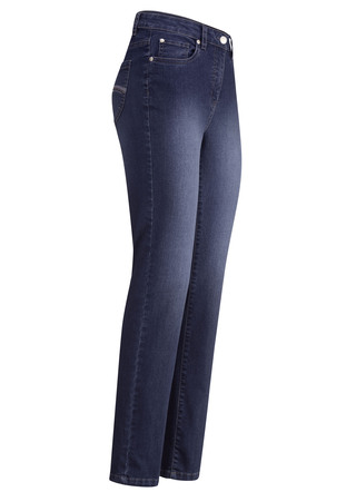 Jeans mit schönen Stickereien und funkelnden Strassteinen