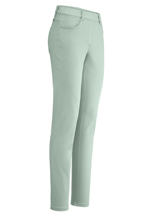 Hosen in Schlupfform - Magic-Jeans mit hohem Stretchanteil, in Größe 017 bis 054, in Farbe SALBEI Ansicht 1
