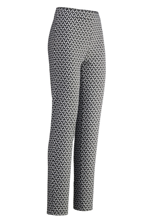 Hosen in Schlupfform - Hose mit aktueller Dessinierung Hosen in Schlupfform - Hose mit aktueller Dessinierung, in Größe 017 bis 052, in Farbe SCHWARZ-ECRU