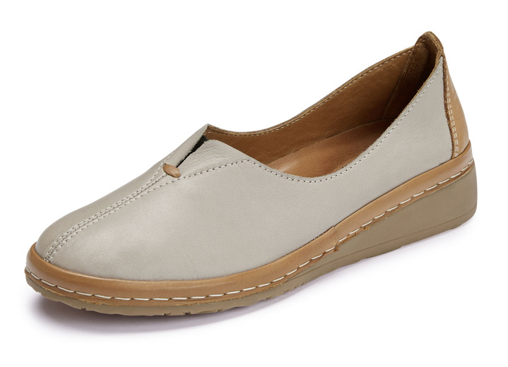 Elena Eden - ELENA EDEN Slipper aus Rind-Nappaleder, in Größe 036 bis 042, in Farbe KIESEL-COGNAC Ansicht 1