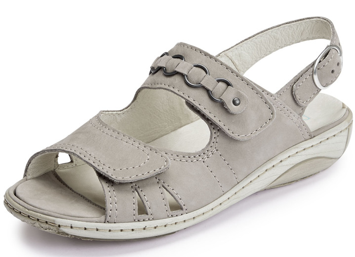 Sandaletten & Pantoletten - Waldläufer Sandale aus bestem Nubukleder, in Größe 3 1/2 bis 8, in Farbe TAUPE Ansicht 1