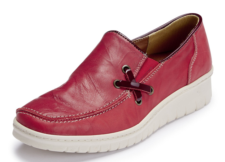 Slipper & Schnürschuhe - ELENA EDEN Slipper mit Knitterstruktur, in Größe 036 bis 043, in Farbe ROT Ansicht 1