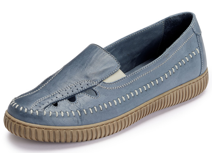 Slipper & Schnürschuhe - Gemini Slipper aus Rind-Nappaleder, in Größe 036 bis 042, in Farbe JEANS Ansicht 1