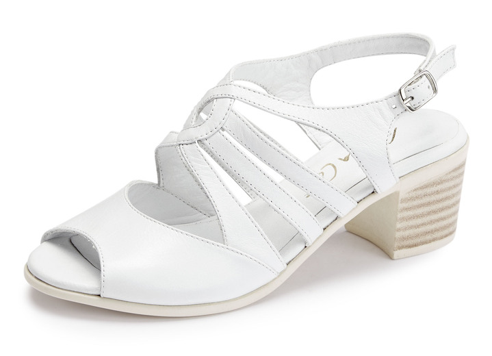 Sandaletten & Pantoletten - Andrea Conti Sandalette aus Nappaleder, in Größe 036 bis 041, in Farbe WEISS Ansicht 1