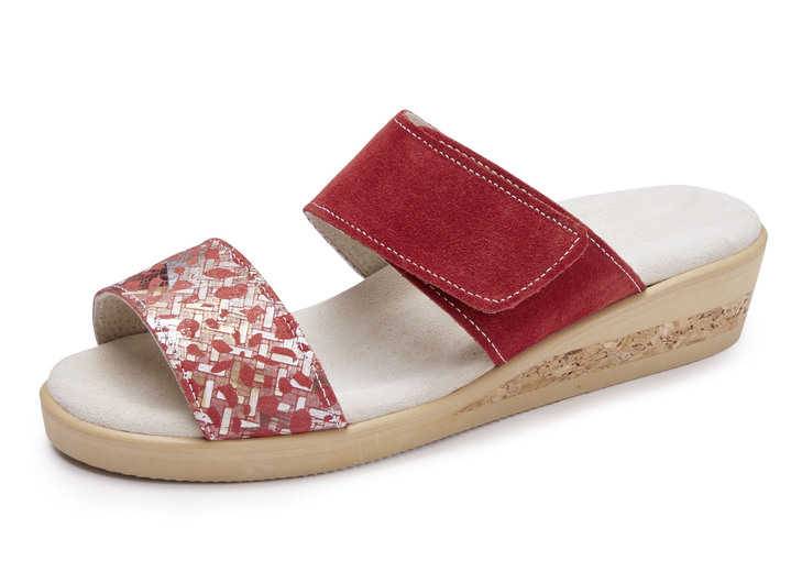 - ELENA EDEN-Pantolette aus Veloursleder, in Größe 036 bis 042, in Farbe ROT Ansicht 1