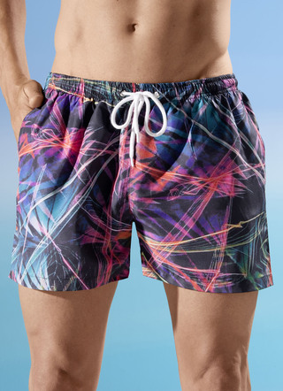 Badeshorts allover dessiniert, Microfaser