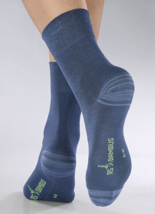 Strümpfe & Strumpfhosen - Sechserpack Socken in verschiedenen Farbstellungen, in Größe 1 (Schuhgr. 35-38) bis 3 (Schuhgr. 43-46), in Farbe 2X JEANSBLAU MELIERT, 2X MARINE MELIERT, 2X NACHTBLAU MELIERT Ansicht 1