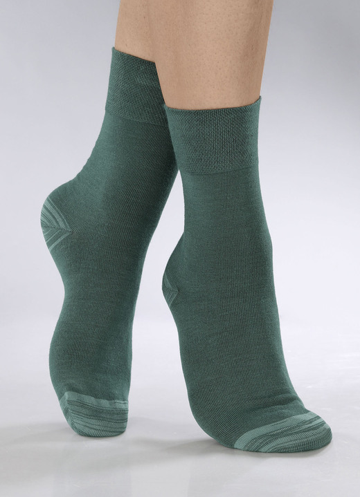 Strümpfe & Strumpfhosen - Sechserpack Socken in verschiedenen Farbstellungen, in Größe 1 (Schuhgr. 35-38) bis 3 (Schuhgr. 43-46), in Farbe 2X GRÜN, 2X PETROL, 2X BEERE Ansicht 1