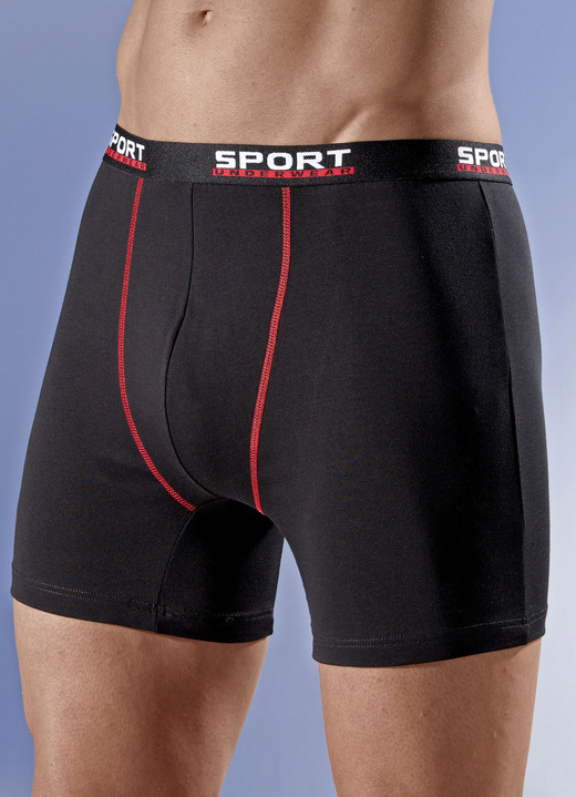Pants & Boxershorts - Viererpack Pants mit Elastikbund, in Größe 005 bis 011, in Farbe 2XSCHWARZ, 2X MARINE