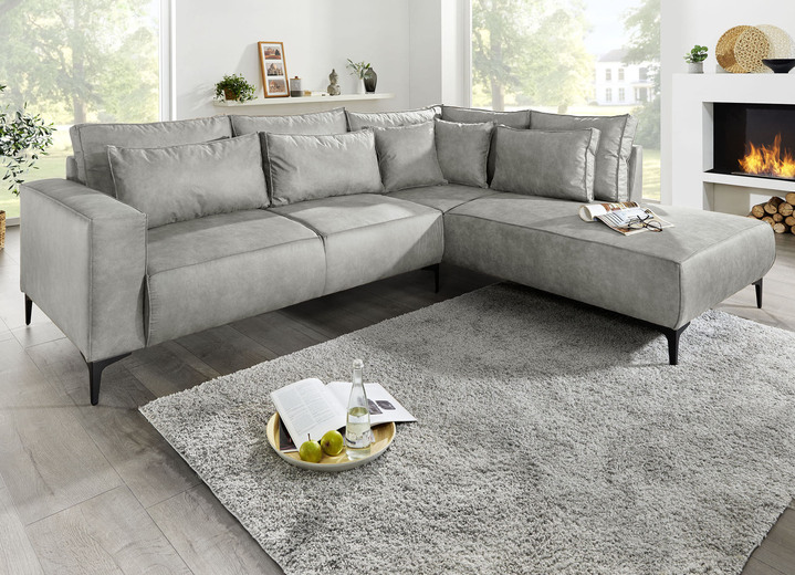 - Polsterecke in Wildleder-Optik, in Farbe GRAU
