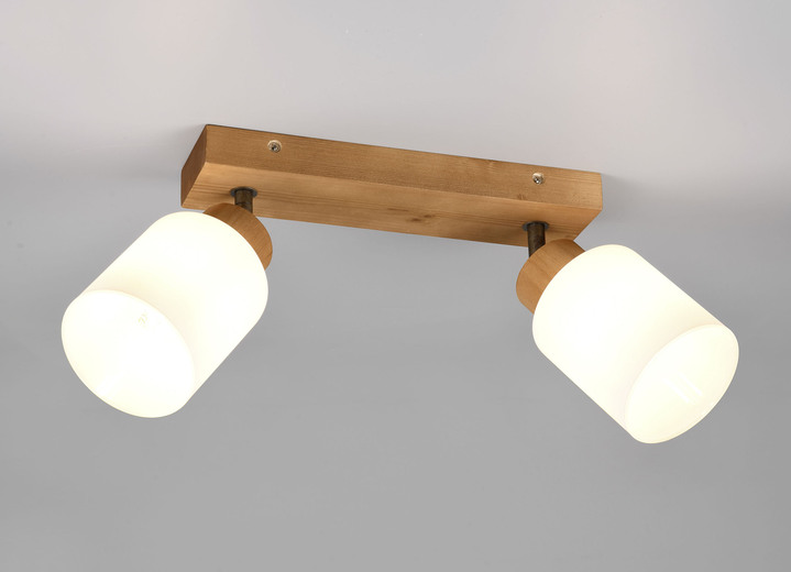 Deckenlampe - Deckenleuchte mit gläsernen Lampenschirmen, in Farbe NATUR, in Ausführung Deckenleuchte, 2-flammig Ansicht 1