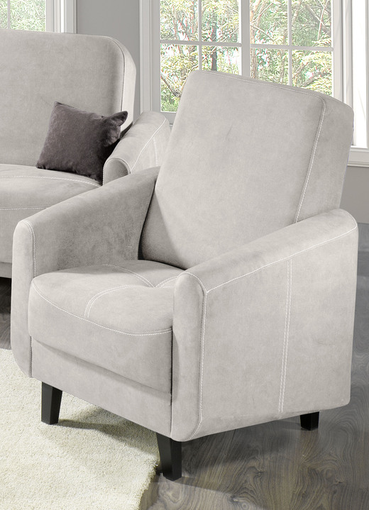 - Besonders komfortable, moderne Polstermöbel, in Farbe CREME, in Ausführung Sessel