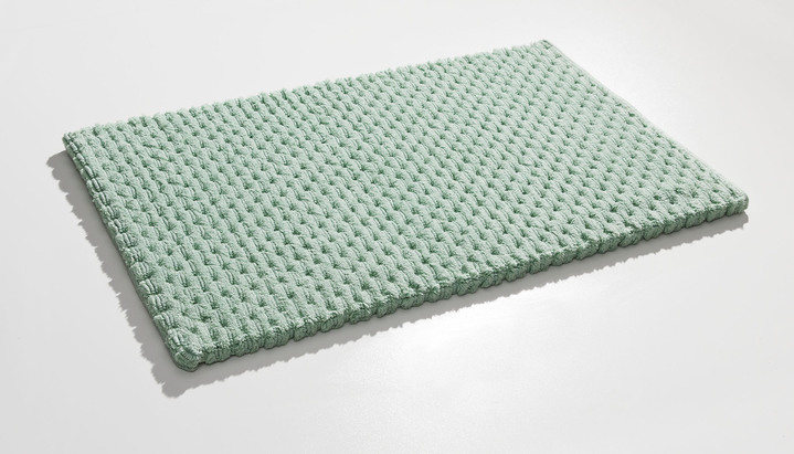 Heimtextilien - Wende-Badgarnitur, in Größe 100 (Vorleger halbrund, 50/ 80 cm) bis 110 (Hänge-WC-Garnitur, 2-teilig), in Farbe KARIBIKGRÜN Ansicht 1