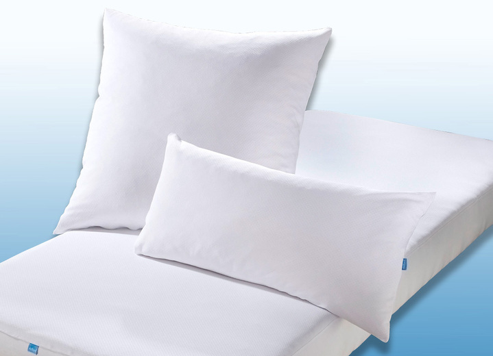 Bettwaren - Klimaregulierender Kissenbezug für bessere Schlafqualität, in Größe 120 (80/ 80 cm) bis 121 (40/ 80 cm), in Farbe WEISS Ansicht 1