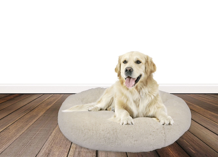 - Ultraflauschiges Hunde-/Katzenbett aus Premiumplüsch, in Farbe BEIGE, in Ausführung Größe S: ø 58 cm Ansicht 1