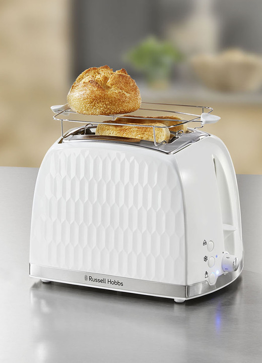 Küchengeräte-Serien - Russell Hobbs Frühstücksserie Honeycomb aus Hochglanz-Kunststoff, in Farbe WEISS, in Ausführung Toaster Ansicht 1