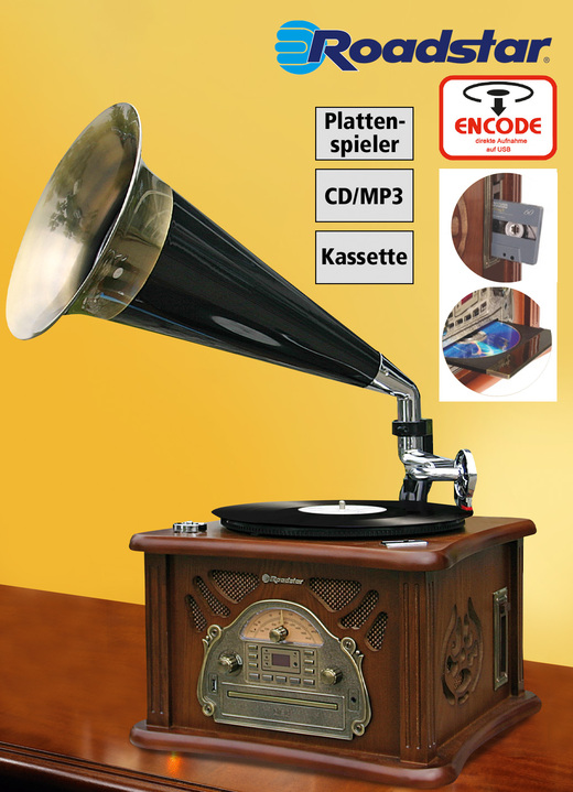 Nostalgiegeräte - Roadstar Nostalgie-Stereoanlage HIF-1850, in Farbe BRAUN Ansicht 1