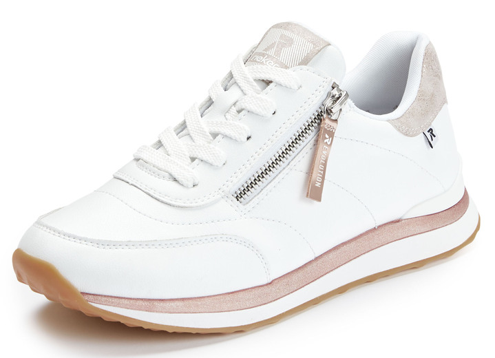 - Rieker Sneaker mit schimmernden Besätzen, in Größe 036 bis 043, in Farbe WEISS-ROSÉGOLD Ansicht 1