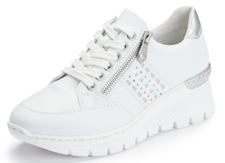 Slipper & Schnürschuhe - Rieker, bequeme Damen-Sneaker, Weite G, mit Reissverschluss, in Größe 036 bis 042, in Farbe WEISS Ansicht 1