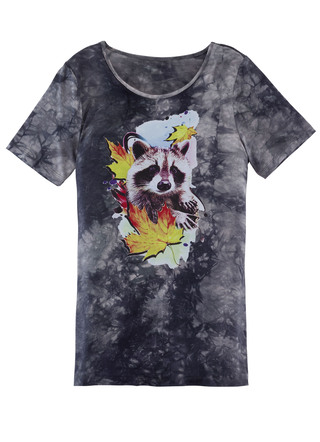 Flottes Shirt mit farbbrillantem Inkjet-Druck in 2 Farben