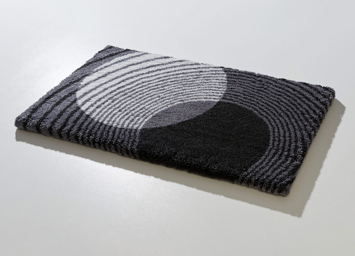 Badgarnituren - Badgarnitur von LineaDue mit rutschhemmender Rückseite, in Größe 100 (Vorleger halbrund, 50/ 80 cm) bis 112 (WC-Deckelbezug, 47/ 50 cm), in Farbe GRAU Ansicht 1
