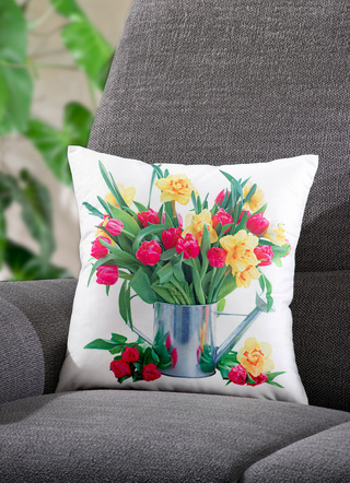 Kissenbezug «Tulpen» mit Reissverschluss