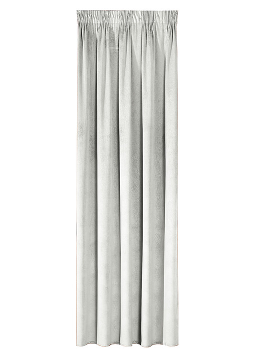 Klassisch - Energiespar-Verdunkelungsschals in Samtoptik, in Größe 364 (H150xB140 cm) bis 436 (H245xB140 cm), in Farbe CREME, in Ausführung Mit Universalschienenband Ansicht 1