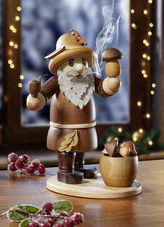 Räuchermännchen Pilzsammler aus dem Erzgebirge