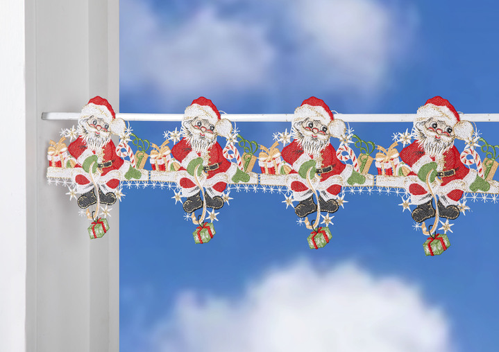 Kurzgardinen - Weihnachtliche Stangendekoration, in Größe 628 (H20xB48 cm) bis 664 (H20xB96 cm), in Farbe BUNT