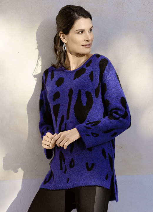 Pullover - Pullover in flauschiger Qualität, in Größe L(44/46) bis XXL(52/54), in Farbe ROYALBLAU-SCHWARZ Ansicht 1
