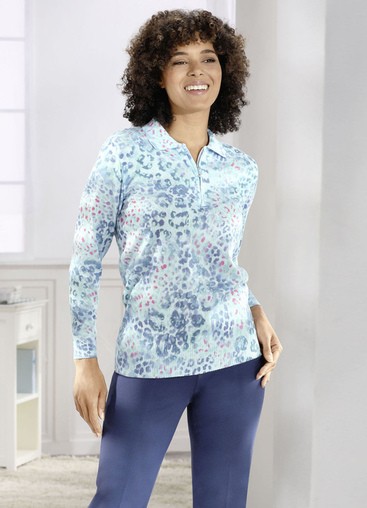 Pullover & Strickmode - Pullover in weich fliessender Qualität Pullover & Strickmode - Pullover in weich fliessender Qualität, in Größe 036 bis 052, in Farbe EISBLAU-MULTICOLOR