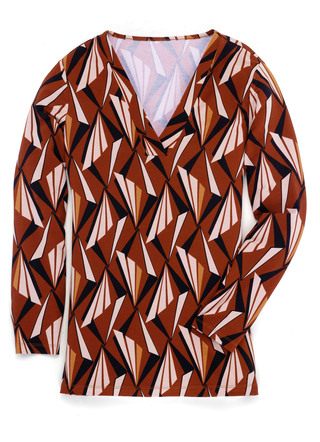 Allover gemustertes Shirt in 2 Farben