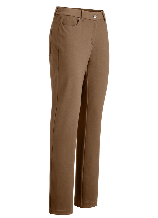 Hosen mit Knopf- und Reissverschluss - Hose mit sportivem Chic, in Größe 017 bis 092, in Farbe COGNAC Ansicht 1