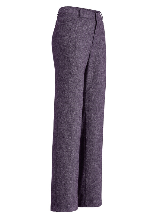 Hosen - Hose in modischer Weite, in Größe 018 bis 052, in Farbe BROMBEER MEL. Ansicht 1
