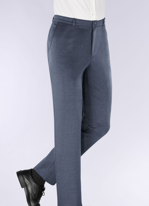 Hosen - «Klaus Modelle»-Hose in 3 Farben, in Größe 024 bis 062, in Farbe RAUCHBLAU MELIERT Ansicht 1