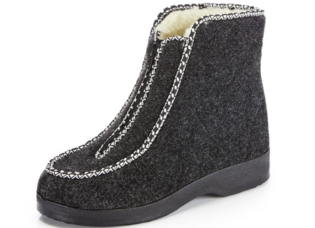 Reißverschluss-Stiefelette aus weichem Filz