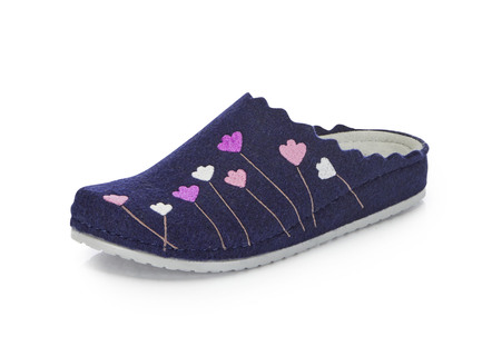 Mubb Pantoffel mit putziger Blumen-Stickerei