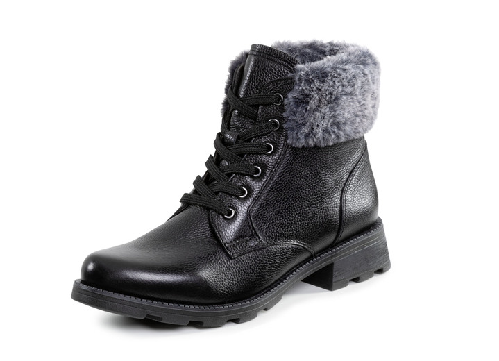 Stiefel & Stiefeletten - ELENA EDEN, gefütterte Damen-Stiefeletten, Winterschuhe, Weite G, mit herausnehmbarem Fußbett, in Größe 3 1/2 bis 8, in Farbe SCHWARZ-GRAU Ansicht 1