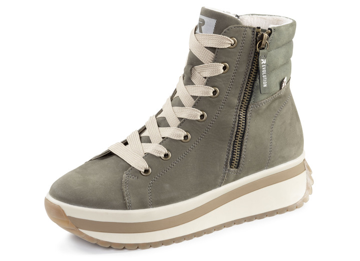 Stiefel & Stiefeletten - Rieker, trendige Damen-Boots, Winterschuhe, mit herausnehmbarem Fußbett, in Größe 036 bis 043, in Farbe SCHILFGRÜN Ansicht 1
