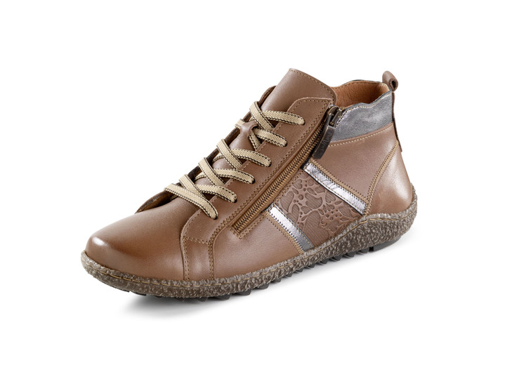 Stiefel & Stiefeletten - ELENA EDEN, bequeme Damen-Boots, Weite G, mit herausnehmbarem Fussbett, in Größe 035 bis 042, in Farbe BRAUN-ALTSILBER Ansicht 1