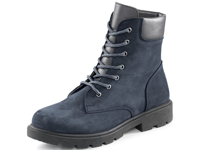 Stiefel & Stiefeletten - Andrea Conti Schnür-Stiefelette aus bestem Nubukleder, in Größe 036 bis 042, in Farbe SCHWARZ Ansicht 1