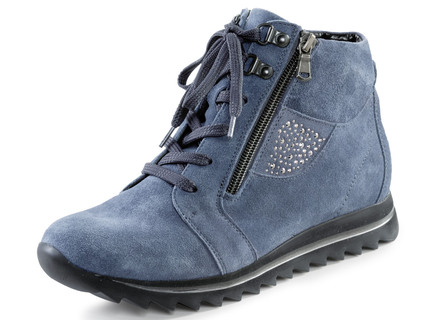 Waldläufer Schnür-Bootie mit seitlichen Glitzersteinchen