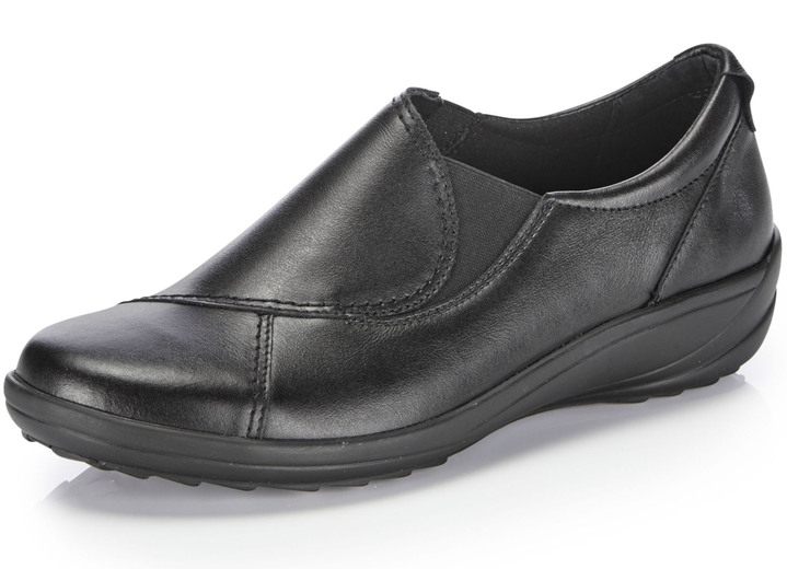 Slipper & Schnürschuhe - ELENA EDEN Slipper aus Nubukleder, in Größe 036 bis 042, in Farbe SCHWARZ Ansicht 1