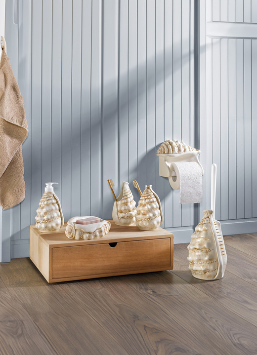 Badezimmeraccessoires - Stilvolle Badezimmer-Accessoires aus Keramik, in Farbe CREME-BRAUN, in Ausführung Toilettenpapierhalter