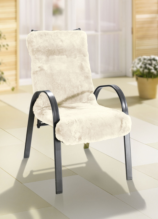 Sessel- & Sofaüberwürfe - Wohlig weiche Lammfell-Sesselschoner, in Farbe BEIGE Ansicht 1