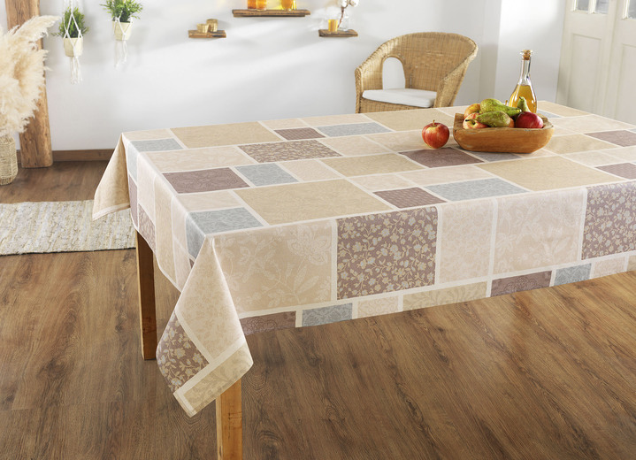 - Tischdecke in Patchwork-Optik, in Größe 108 (Tischdecke, 80/ 80 cm) bis 190 (Tischdecke oval, 140/190 cm), in Farbe BEIGE Ansicht 1
