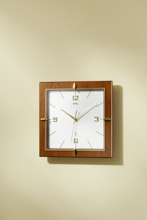 Uhren - «AMS» Wanduhr mit Funkuhrwerk, in Farbe , in Ausführung Wanduhr eckig Ansicht 1