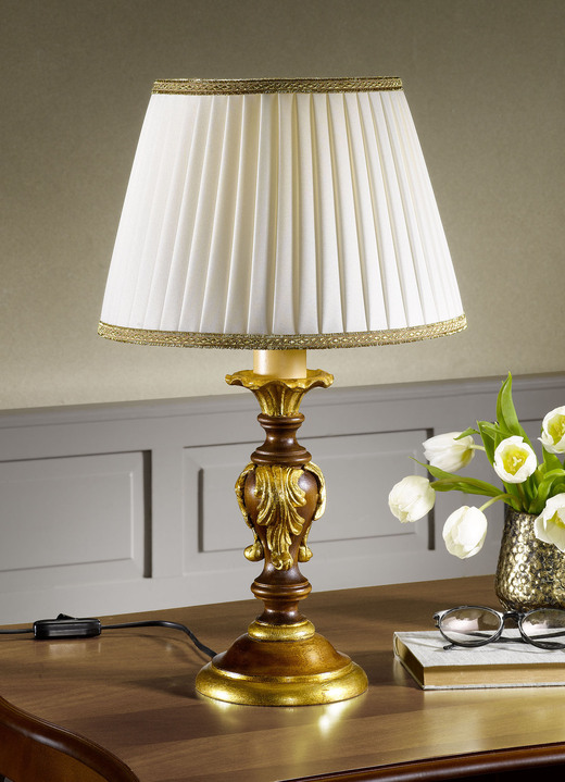 Tischlampe - Tischlampe mit echt Blattgold, in Farbe NUSSBAUM-GOLD Ansicht 1